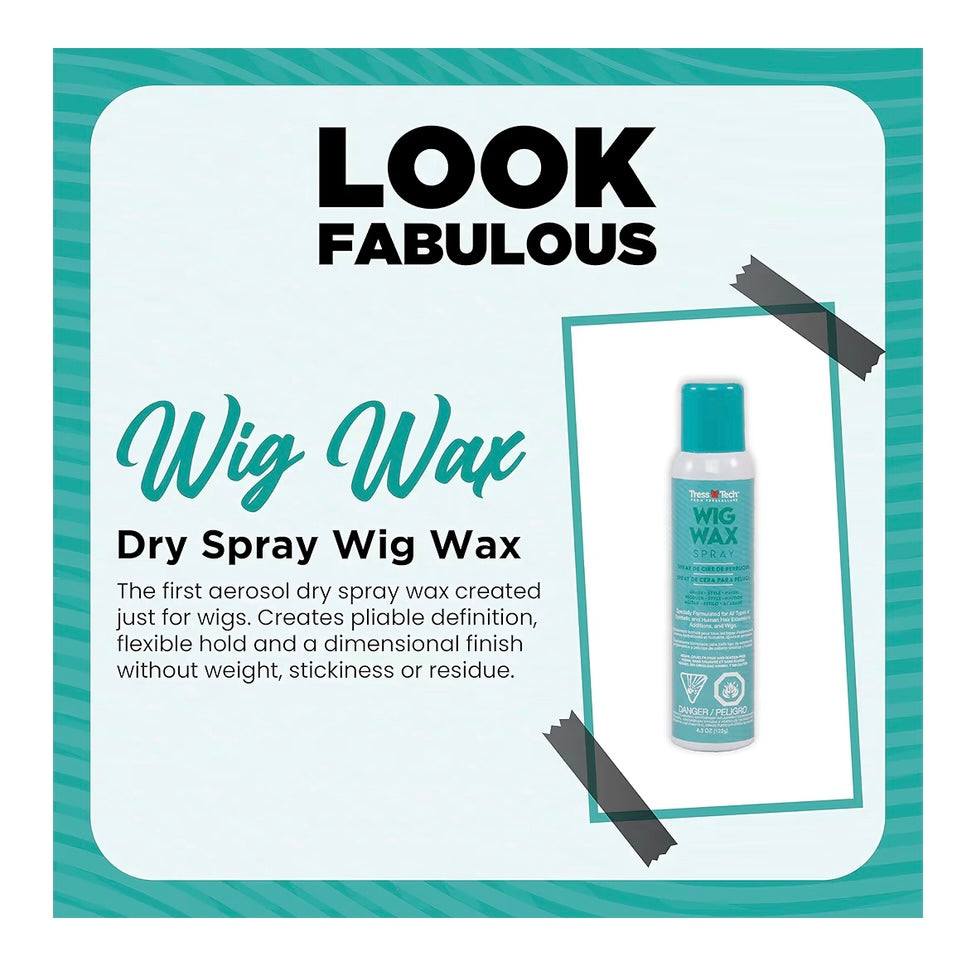 TressTech Wig Wax Spray by TressAllure | Lightweight Dry Spray Wax, Flexible Hold, Pliable Finish 4.3 oz can